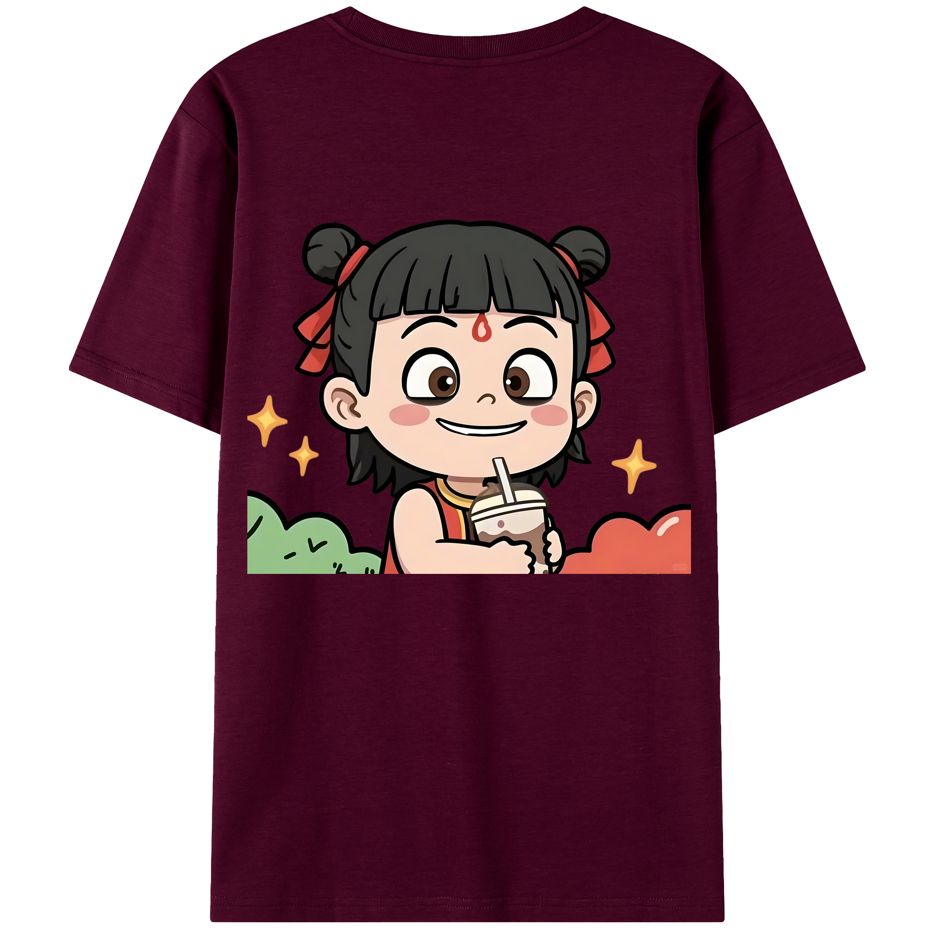 （画像用） Ne Zha 2 ナタ 魔童の大暴れ レディース半袖Tシャツ(バックプリント)